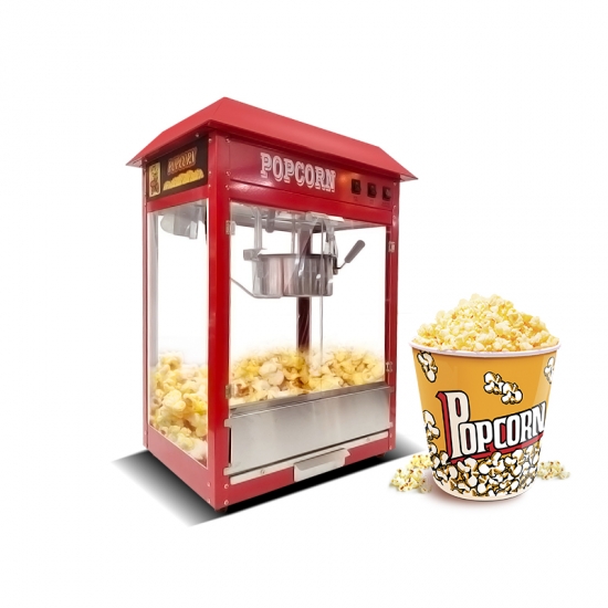Automatic Electric Red Popcorn Machine / Popper - 110V, 1600W