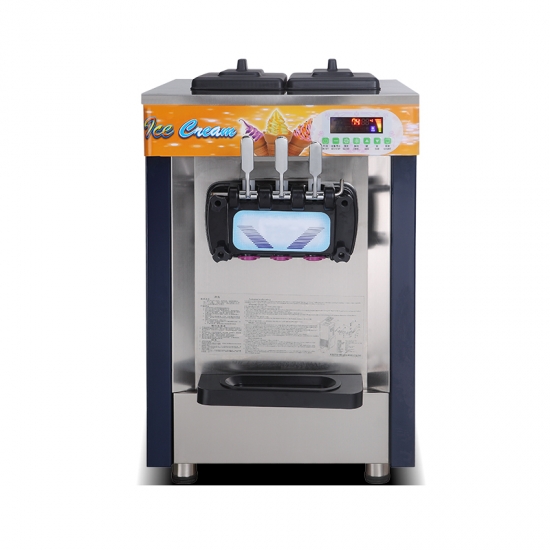 Commercial Soft Serve Ice Cream Machine with LCD Display Mix 3 Flavors