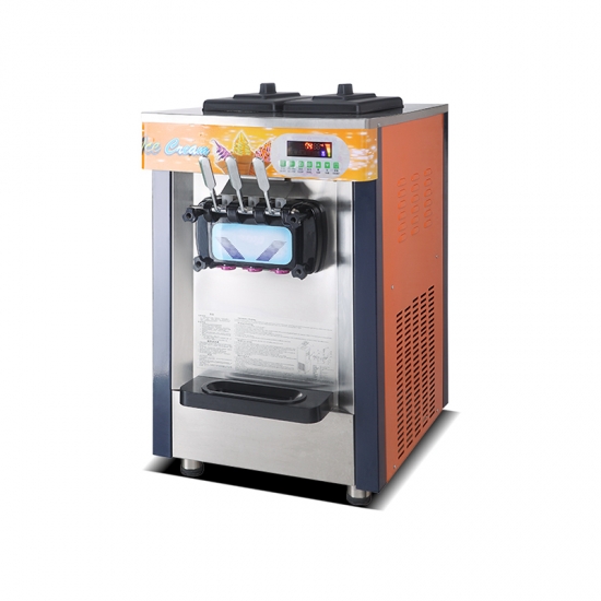 Commercial Soft Serve Ice Cream Machine with LCD Display Mix 3 Flavors