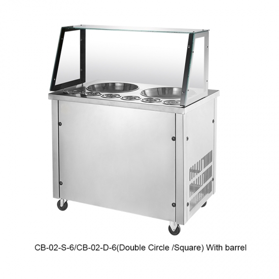 220V Stainless Steel Flat Pan Fried ice machine
