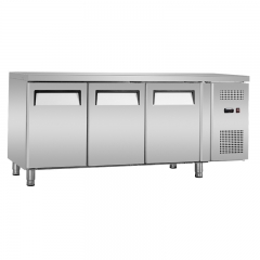 Three Doors Counter Worktable Refrigerator with Cabinet