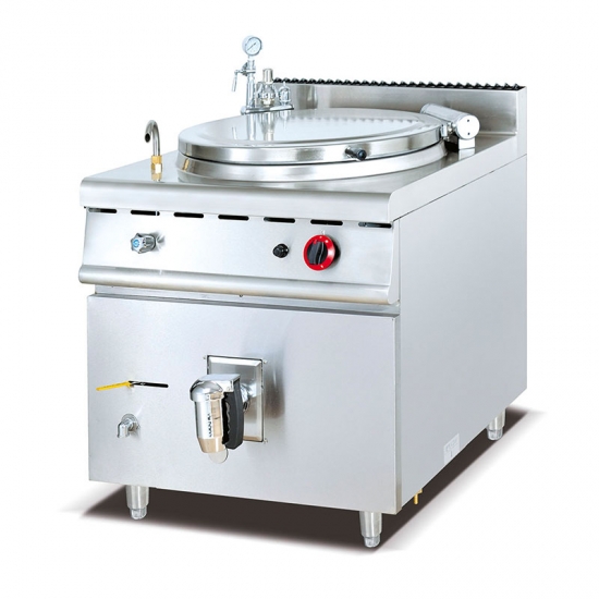 Large capacity free standing stainless steel commercial kitchen gas jacketed boiling pan