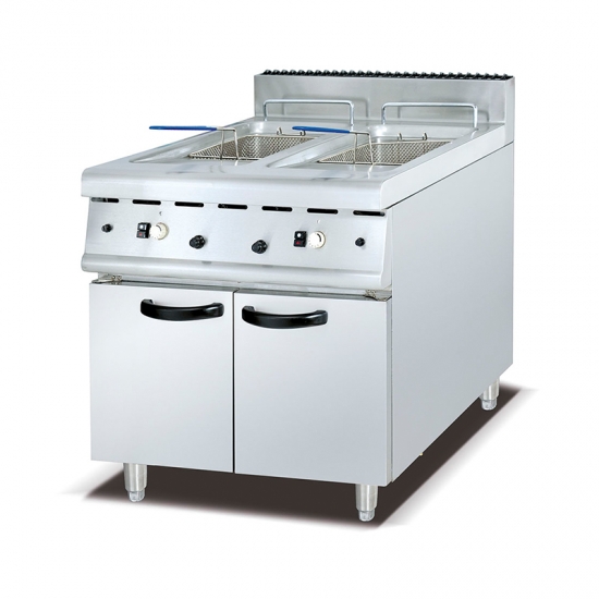 Stainless steel 2-tank commercial gas fryer